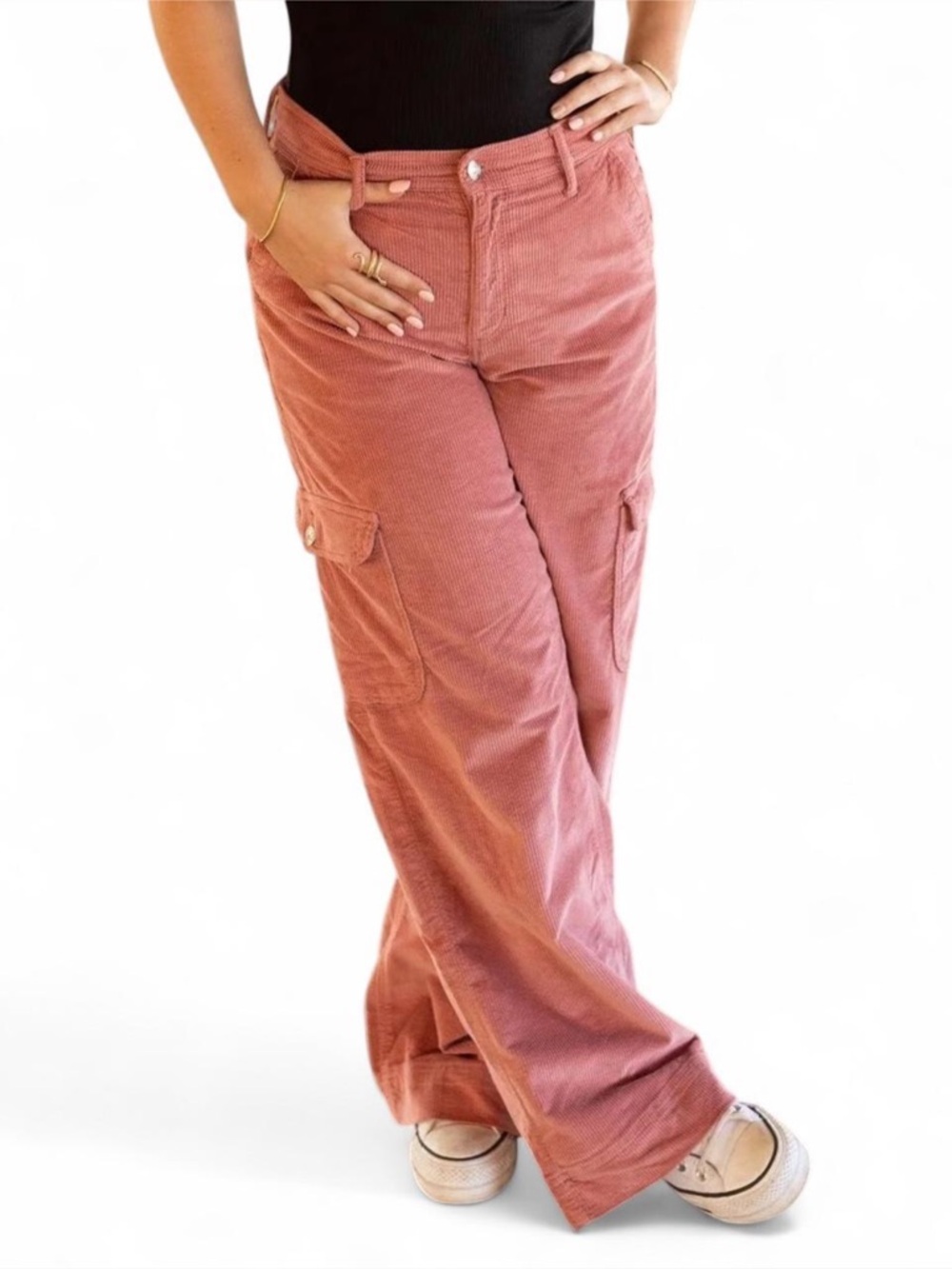 American Eagle Outfitters Corduroy Wide Leg Cargo Pants